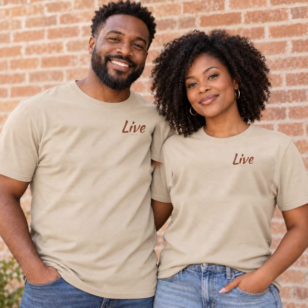 Live For Him Tee Sand front