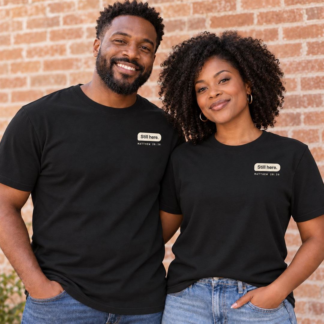 Still Here Tee Jet Black front