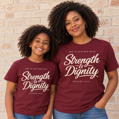 Strength & Dignity Tee Maroon